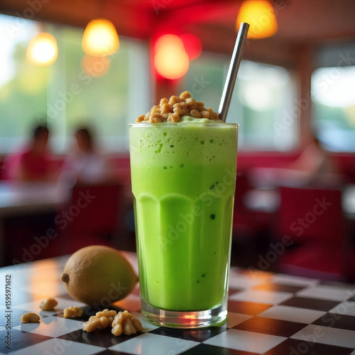 cocktail with kiwi and strawberry