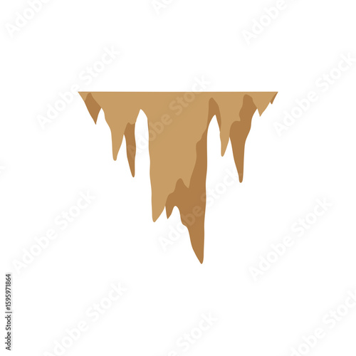 Stalactites or stalagmites. Cave limestone rocks. Natural geology formations. Vector illustration