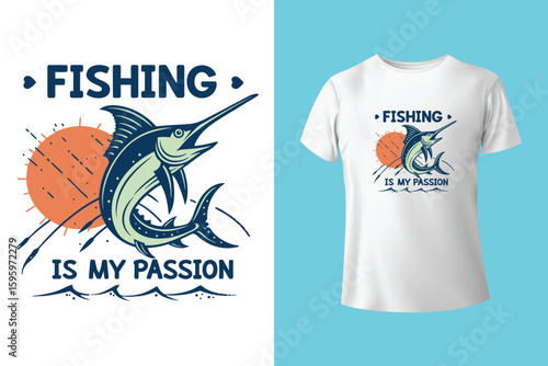 Fishing t-shirt design, Fishing vintage t-shirt , vintage fishing t-shirt graphic illustration, Fishing vector