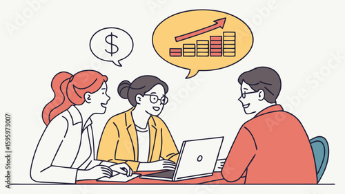 Business Colleagues Discussing Financial Growth.