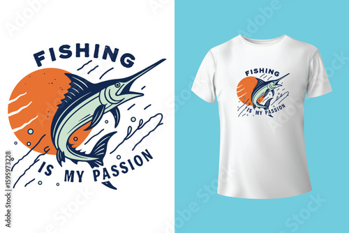 Fishing t-shirt design, Fishing vintage t-shirt , vintage fishing t-shirt graphic illustration, Fishing vector