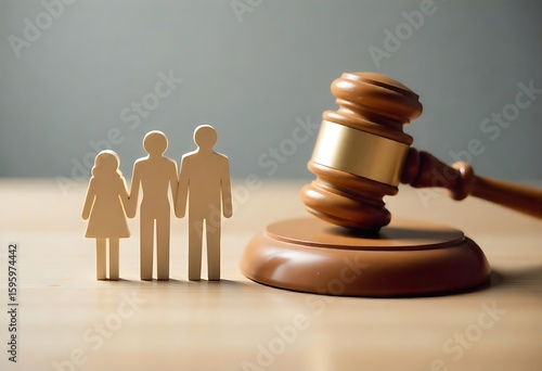 Generative AI image representing legal family matters and related proceedings in a court