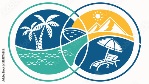 Intertwined Vacation Destinations Logo Design.