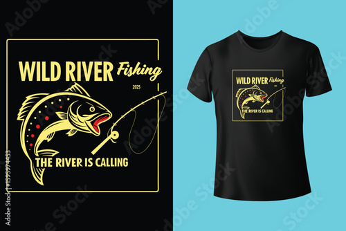 Fishing t-shirt design, Fishing vintage t-shirt , vintage fishing t-shirt graphic illustration, Fishing vector