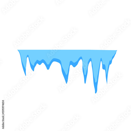 Cave stalactites and stalagmites crystal ice. Vector illustration 