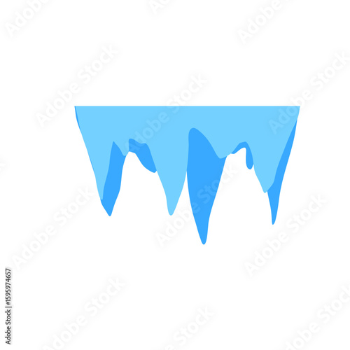 Cave stalactites and stalagmites crystal ice. Vector illustration 
