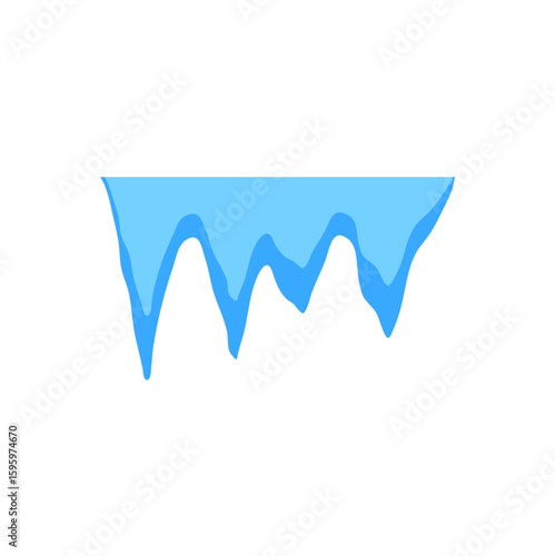 Cave stalactites and stalagmites crystal ice. Vector illustration 