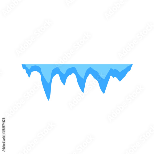 Cave stalactites and stalagmites crystal ice. Vector illustration 