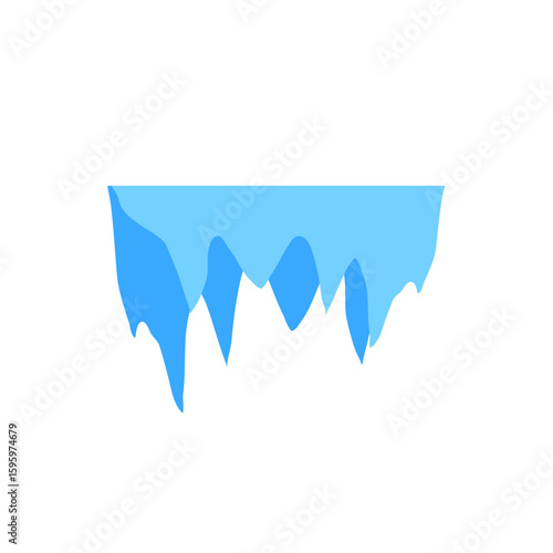Cave stalactites and stalagmites crystal ice. Vector illustration 