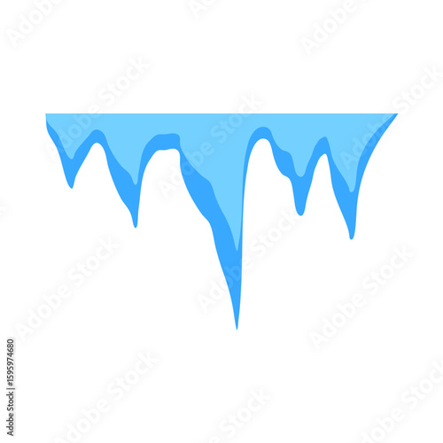 Cave stalactites and stalagmites crystal ice. Vector illustration 