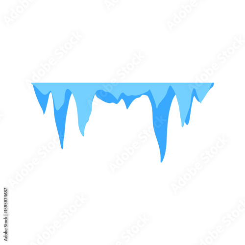 Cave stalactites and stalagmites crystal ice. Vector illustration 