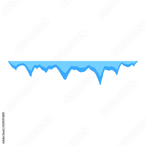 Cave stalactites and stalagmites crystal ice. Vector illustration 