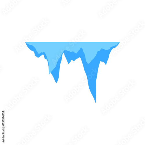 Cave stalactites and stalagmites crystal ice. Vector illustration 