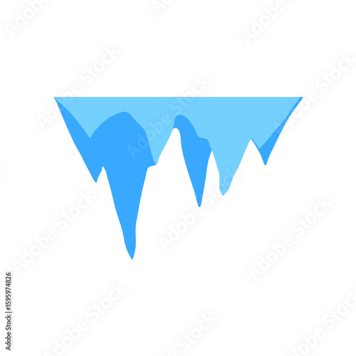 Cave stalactites and stalagmites crystal ice. Vector illustration 