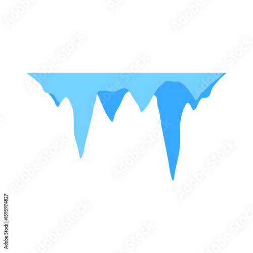 Cave stalactites and stalagmites crystal ice. Vector illustration 