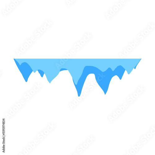 Cave stalactites and stalagmites crystal ice. Vector illustration 