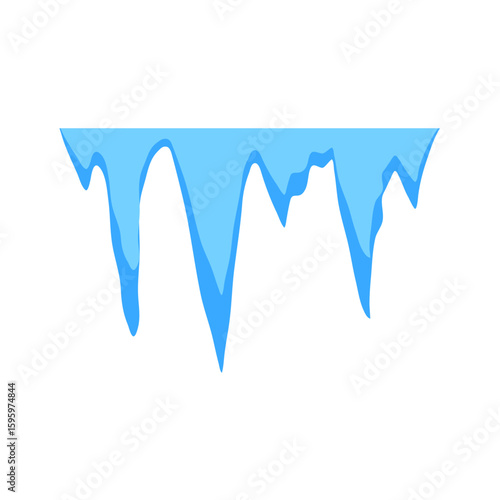 Cave stalactites and stalagmites crystal ice. Vector illustration 