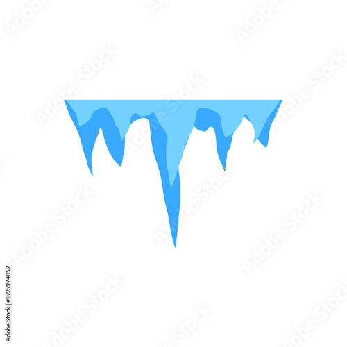 Cave stalactites and stalagmites crystal ice. Vector illustration 
