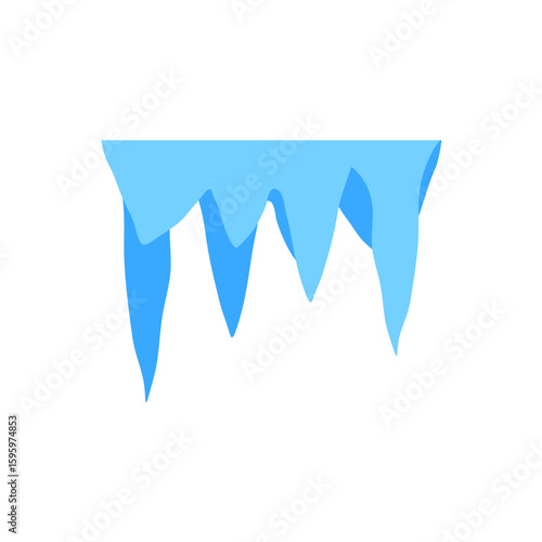 Cave stalactites and stalagmites crystal ice. Vector illustration 