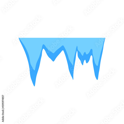 Cave stalactites and stalagmites crystal ice. Vector illustration 