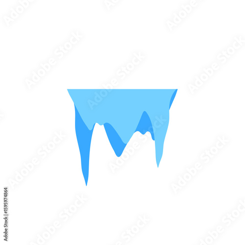 Cave stalactites and stalagmites crystal ice. Vector illustration 