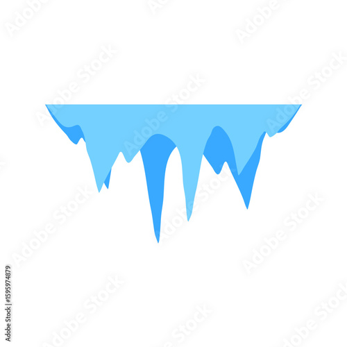 Cave stalactites and stalagmites crystal ice. Vector illustration 