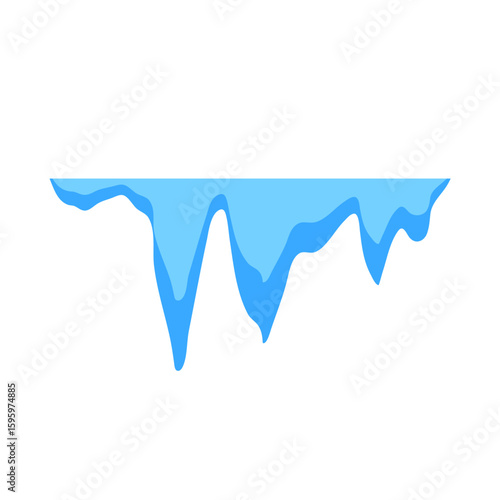 Cave stalactites and stalagmites crystal ice. Vector illustration 