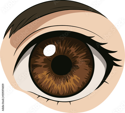 茶色の瞳の左目のイラスト