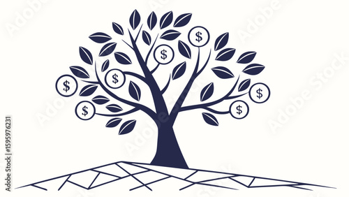 Money Tree Symbol of Financial Growth.