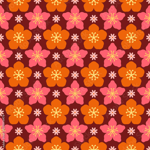 seamless damask pattern with floral