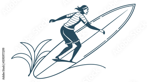 Silhouette of a Surfer Riding a Wave on a Surfboard.
