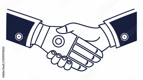 Symbolic Illustration of a Business Handshake Agreement and Partnership.