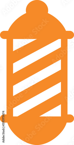 Vector illustration of a traditional barber pole with red, white, and blue spiral stripes. A timeless symbol of barbershops, perfect for salon branding, logo design, haircut service promotions, groomi