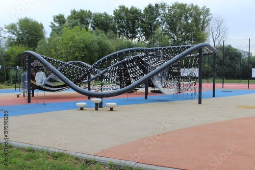 Unusual construction for children in a city park. Russia.