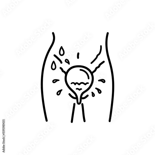 Urinary Retention Icon for Medical and Health Awareness