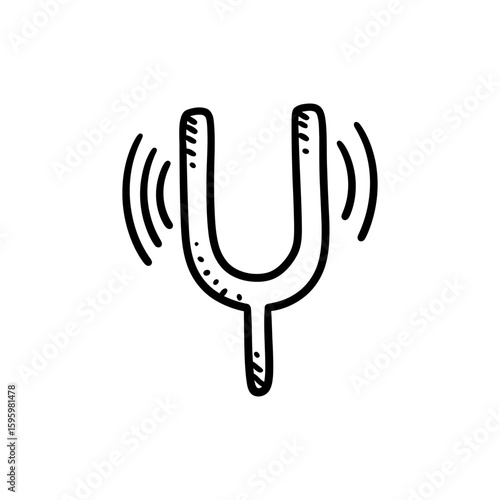 Tuning Fork Side View for Hearing Test and Diagnosis