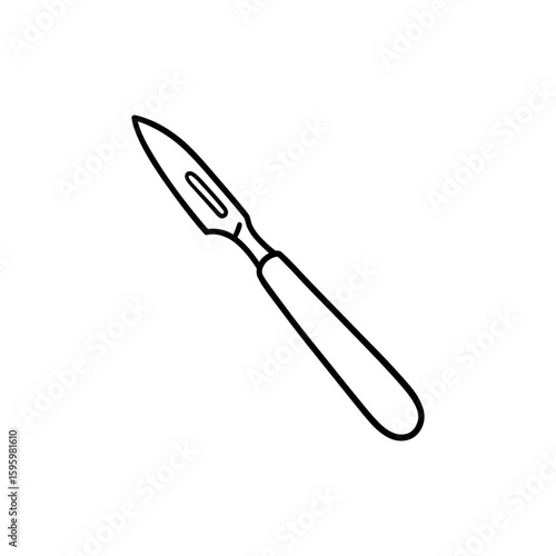 Surgical Scalpel Silhouette for Medical Operations
