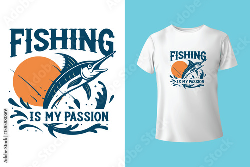 fishing t-shirt design template