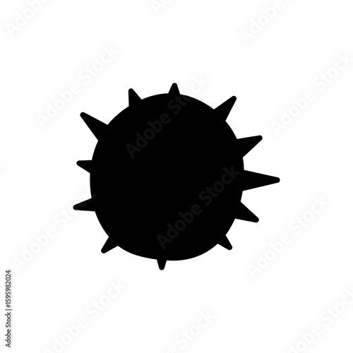 Spiked Icon Representing Kidney Stone in Medical Illustration