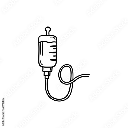 Intravenous Line Inserted in Arm for Medical Infusion