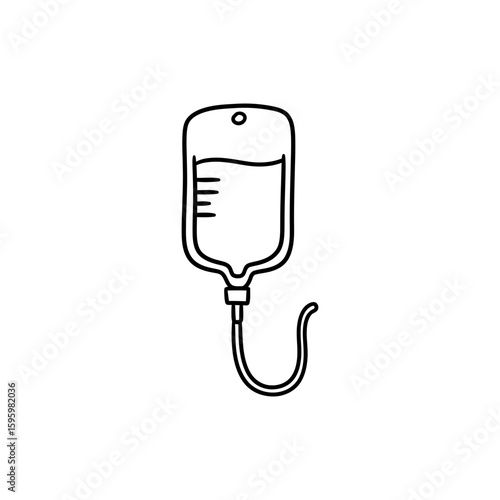 IV Bag with Drip Tube for Medical Infusion Treatment