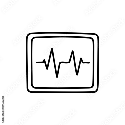 Heart Monitor Screen Displaying Heartbeat for Medical Use