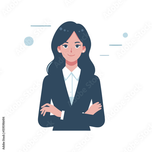 business woman standing confidently with arms crossed