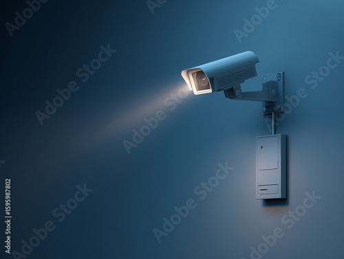 Modern CCTV Camera and Alarm System – Home or Business Security Concept