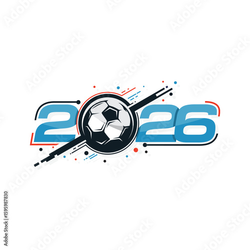 2026 Soccer competition template with unique logo typography combination