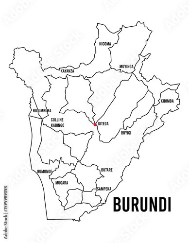 African Country Burundi Map Artwork