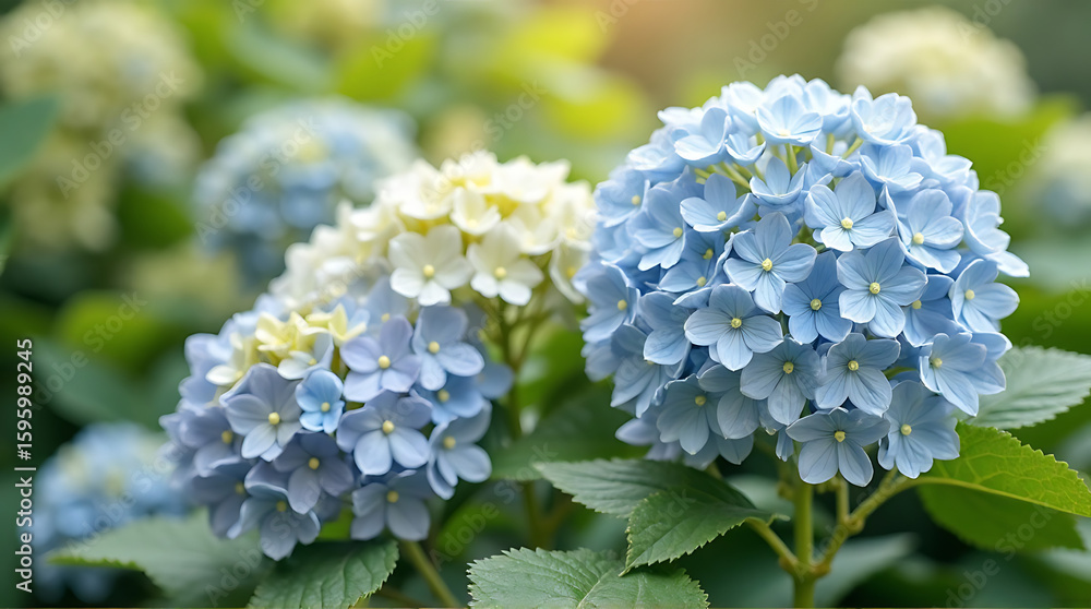 Hydrangea Blossoms in Pastel Hues, a Serene Floral Composition with Delicate Details Hydrangea Blossoms in Pastel Hues, a Serene Floral Composition with Delicate Details