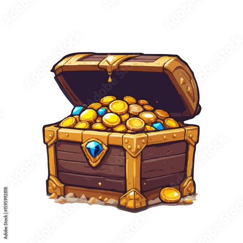 treasure chest with gold coins