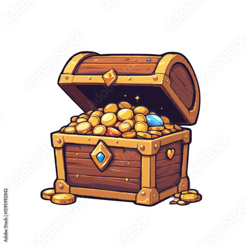 treasure chest with gold coins