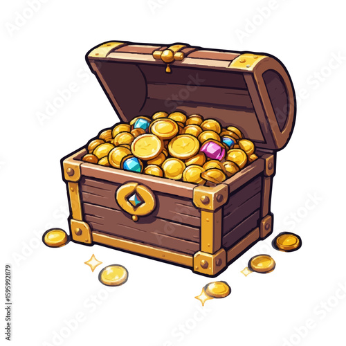 treasure chest with gold coins